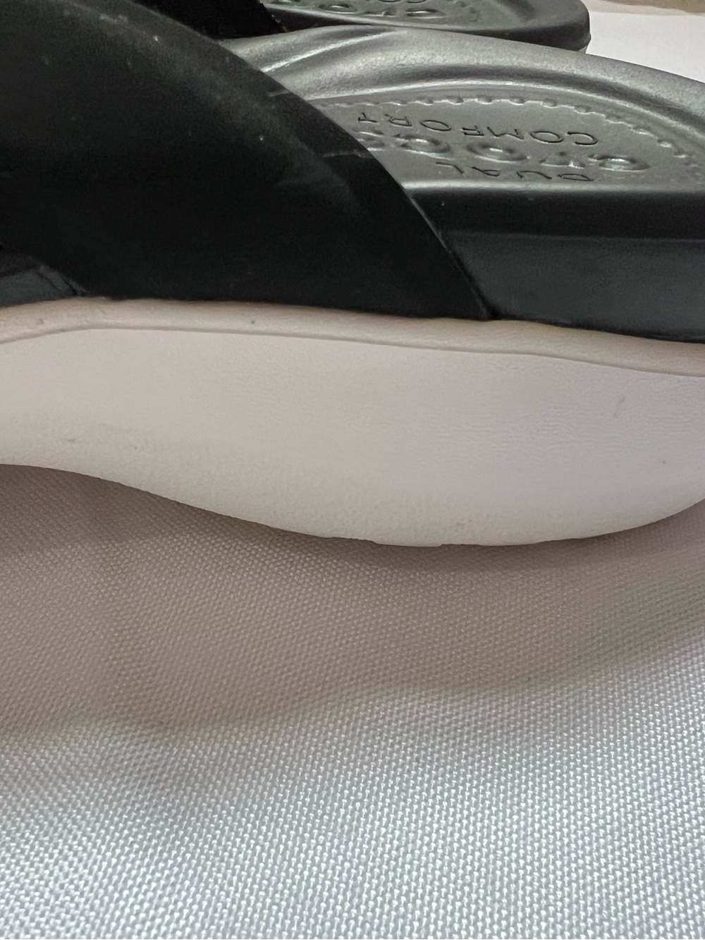 Crocs Black Dual Comfort Flip Flop Sandals – Like New - Picture 6 of 9